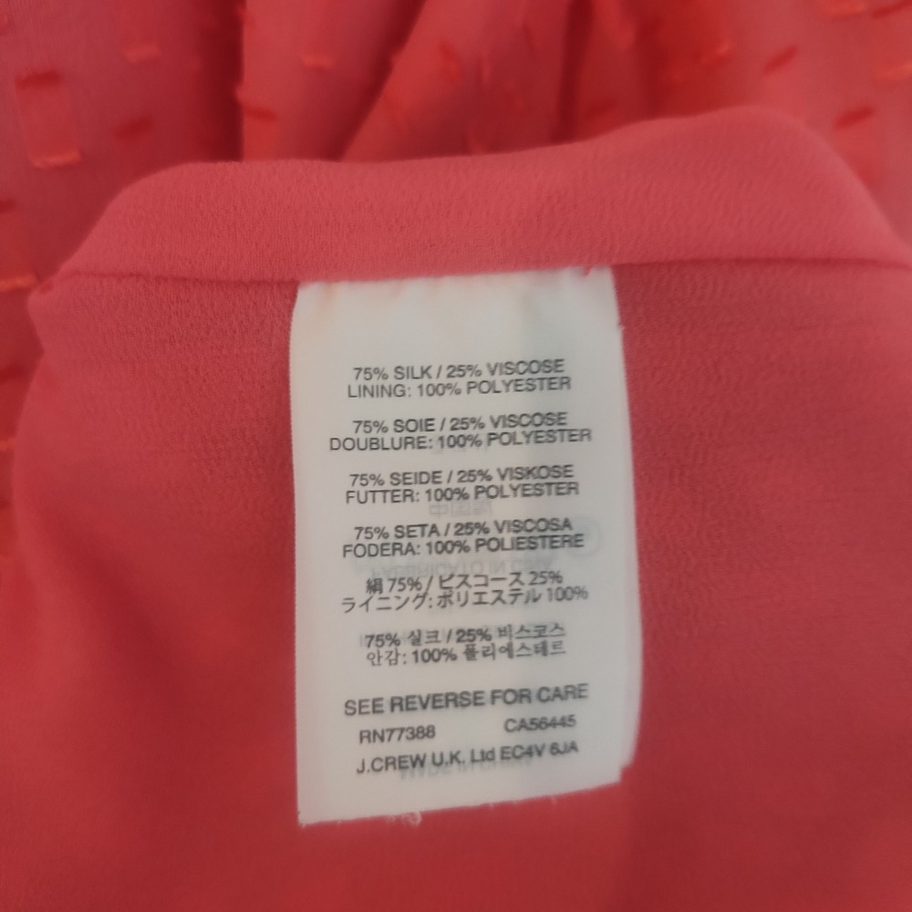 J.Crew Silk Blend Blouse Womens 12 Pink V-Neck Long Sleeve Classic Luxe - Picture 6 of 9
